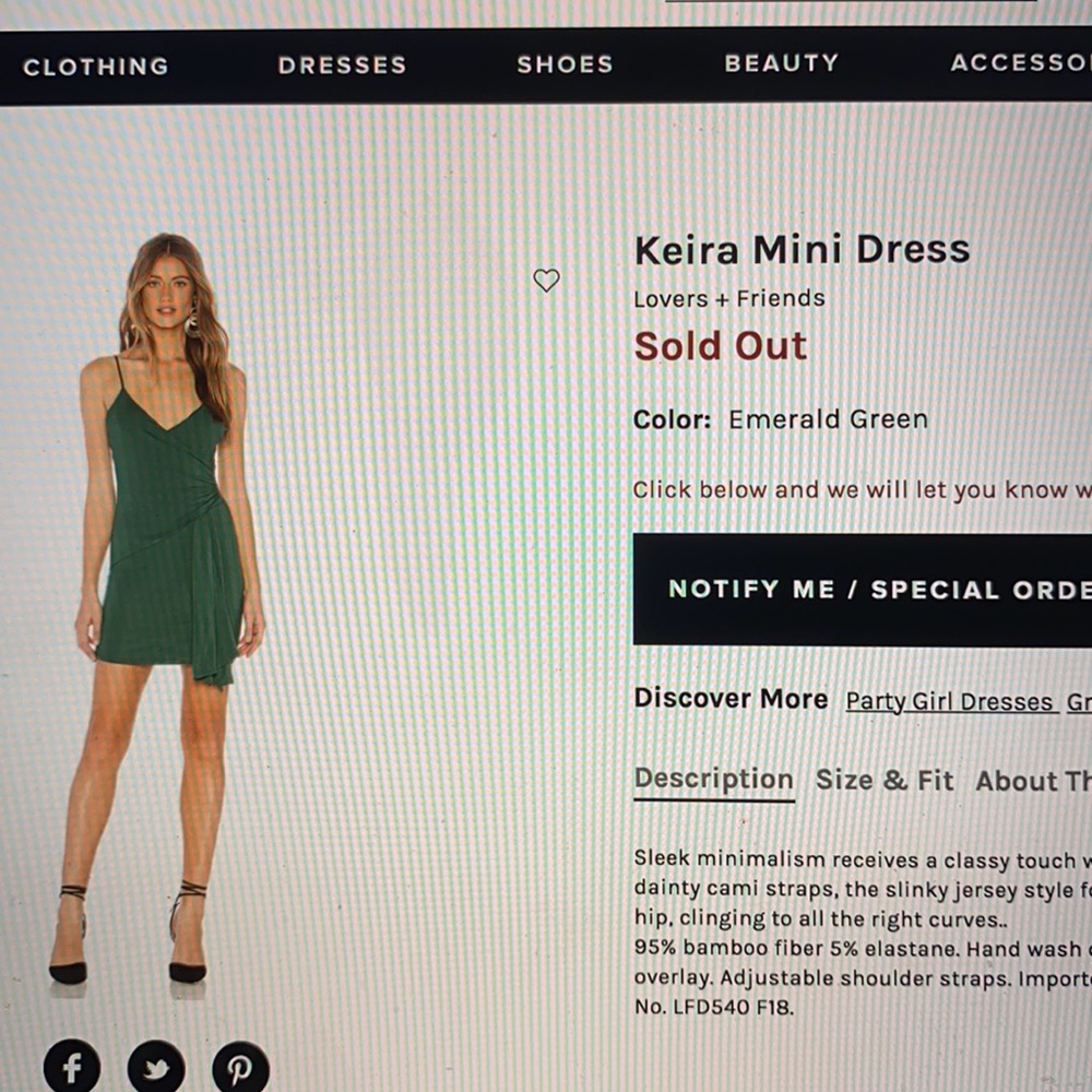 NWT Lovers and Friends green dress